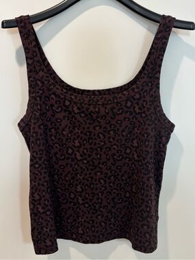 American Eagle Leopard-Print Crop Tank Top XL